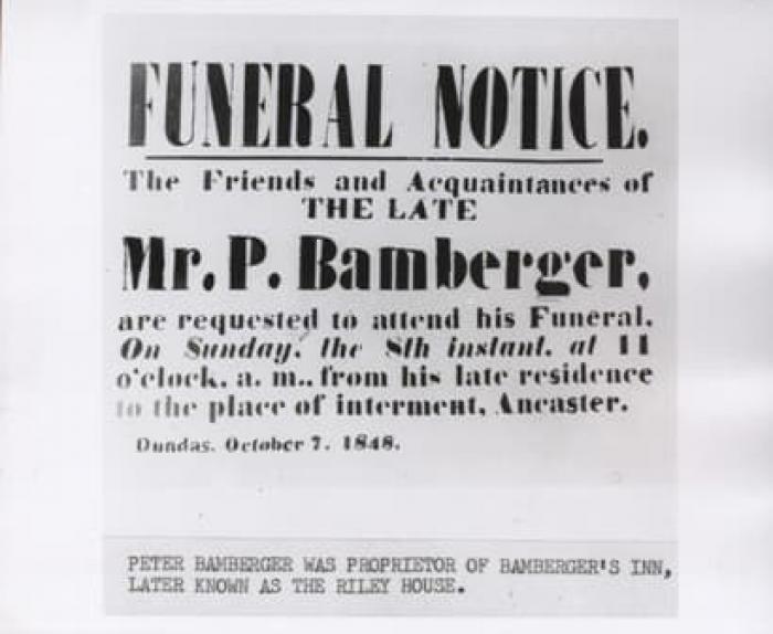 Funeral notice for Peter Bamberger