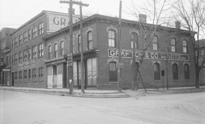 Grafton and Co. factory at the corner of King and Cross Streets